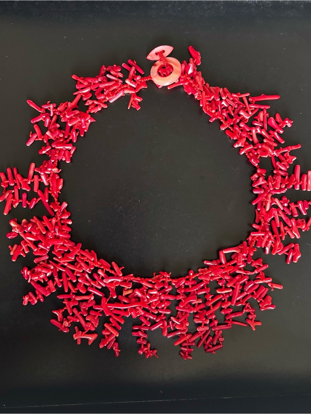 Red Coral Branch Necklace - Women Jewelry 19 inch